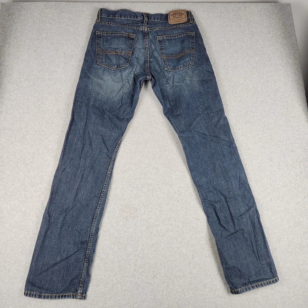 Signature by Levi Strauss & Co Jeans Mens 32x34 Blue Medium Wash Slim Straight